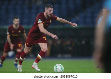 ROME, Italy - 25 November 2021: JORDAN VERETOUT (AS ROMA), WRONG THE PENALTY  During The Uefa Conference League Football Match Between AS ROMA VS ZORYA LUHANSK At Olympic Stadium In Rome.