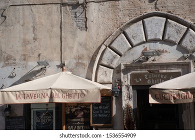 Rome Italy -3 October 2019:  Italian Tavern In Rome's Jewish Ghetto