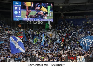 Rome, Italy 3rd September 2022: Ss Lazio Fans During The Italian Serie A 202223 Football Match Between S.S. Lazio And S.S.C. Napoli At The Olimpico Stadium