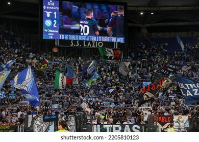 Rome, Italy 3rd September 2022: Ss Lazio Fans During The Italian Serie A 202223 Football Match Between S.S. Lazio And S.S.C. Napoli At The Olimpico Stadium