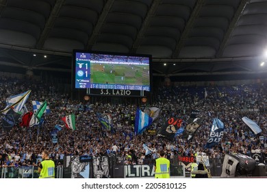 Rome, Italy 3rd September 2022: Ss Lazio Fans During The Italian Serie A 202223 Football Match Between S.S. Lazio And S.S.C. Napoli At The Olimpico Stadium