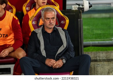 Rome, Italy 9th October 2022: José Mourinho Of A.S. Roma During The Italian Serie A 202223 Football Match Between AS Roma And US Lecce At The Olimpico Stadium