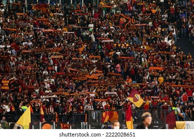 Rome, Italy 9th October 2022: AS Roma Fans During The Italian Serie A 202223 Football Match Between AS Roma And US Lecce At The Olimpico Stadium