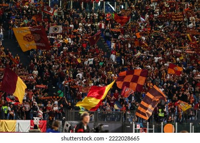 Rome, Italy 9th October 2022: AS Roma Fans During The Italian Serie A 202223 Football Match Between AS Roma And US Lecce At The Olimpico Stadium