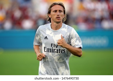 Rome, Italy - August 11,2019: Modric (REAL MADRID) During Training Before The Friendly Match AS ROMA VS REAL MADRID  At Stadio Olimpico In Rome.

