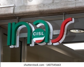 Rome, Italy - August 13, 2018: Italian INAS (Istituto Nazionale Di Assistenza Sociale), Charitable Institution Of The Italian Confederation Of Workers' Trade Unions (CISL)