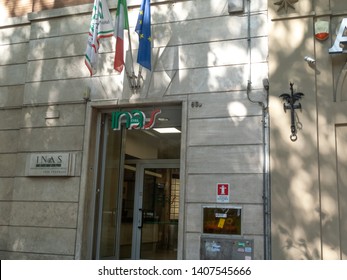 Rome, Italy - August 13, 2018: Italian INAS (Istituto Nazionale Di Assistenza Sociale), Charitable Institution Of The Italian Confederation Of Workers' Trade Unions (CISL)