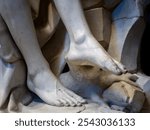 Rome, Italy - August 25 2024: Detail of Pieta statue of the Virgin Mary by Michelangelo Buonarroti, in Saint Peter