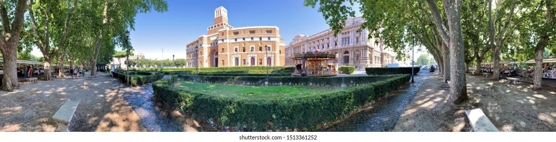 Rome, Italy. August 27 2019.  Music Roundabout Near Supreme Court Of Italy.