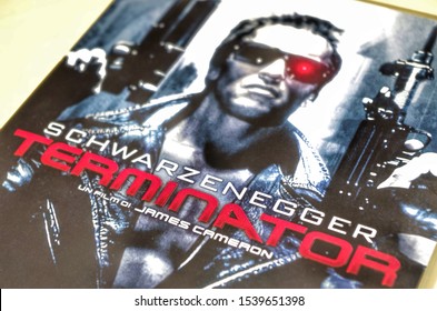 Rome, Italy - August, 30 2019, Video Collection Of The Movie The Terminator Final Edition.