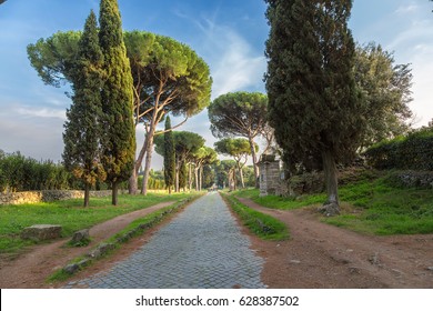 Rome, Italy. Autumn View Of Appian Way, 312 BC