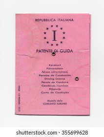 ROME, ITALY - CIRCA DECEMBER 2015: Italian Patente Di Guida (meaning Driving licence) document