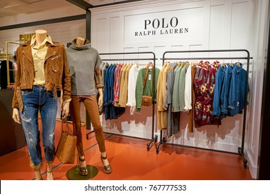 ROME, ITALY - CIRCA NOVEMBER, 2017: women's clothing on display at a second flagship store of Rinascente in Rome.
