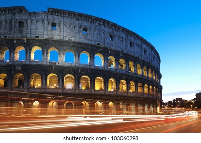 Rome Italy Coliseum Night Colorful Blurred Stock Photo 103060298 ...