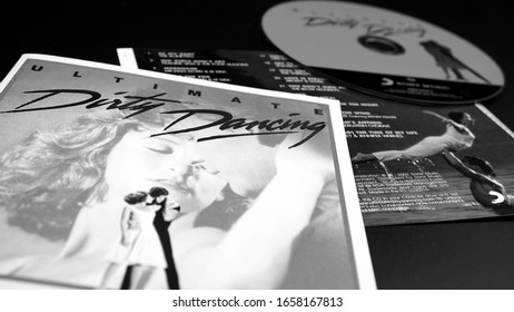 Rome, Italy - December 06, 2019: CD And Artwork Of The Ost Of DIRTY DANCING. 1987 Film Directed By Emile Ardolino And Starring Patrick Swayze And Jennifer Gray, Oscar For Best Song In 1988