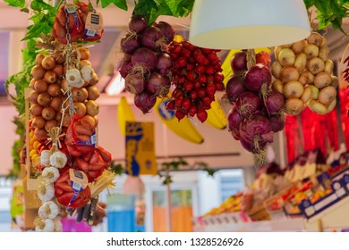 Rome, Italy - December 20, 2018: Fruit Market In Mercato Testaccio