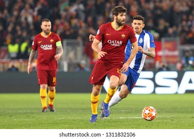 ROME, ITALY - February 12,2019:  Federico Fazio during football match UEFA Champions League football AS Roma versus Porto at the Olimpic Stadium in Rome.