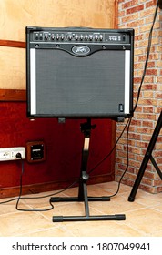 Rome, Italy, January 5 2010. Guitar Amplifier Peavey  In Music Studio Stage No People Front View