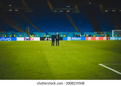 ROME, Italy - JULY 3, 2021: European Football Championship UEFA EURO 2020. Stadium Stadio Olimpico General View During The Football Match Between Team Of The England Vs Ukraine, Italy