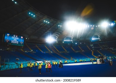 ROME, Italy - JULY 3, 2021: European Football Championship UEFA EURO 2020. Stadium Stadio Olimpico General View During The Football Match Between Team Of The England Vs Ukraine, Italy