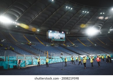 ROME, Italy - JULY 3, 2021: European Football Championship UEFA EURO 2020. Stadium Stadio Olimpico General View During The Football Match Between Team Of The England Vs Ukraine, Italy