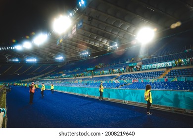 ROME, Italy - JULY 3, 2021: European Football Championship UEFA EURO 2020. Stadium Stadio Olimpico General View During The Football Match Between Team Of The England Vs Ukraine, Italy