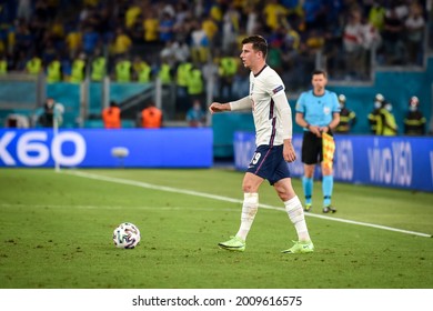 ROME, Italy - JULY 3, 2021: European Football Championship UEFA EURO 2020. Mason Mount Player In Action During The Football Match Between National Team Of The England Vs Ukraine, Italy