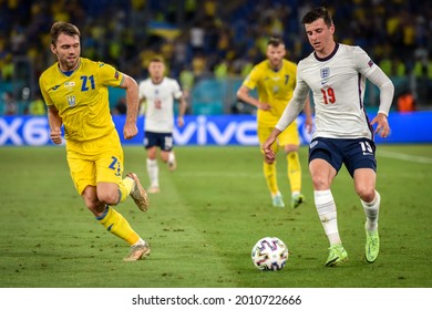 ROME, Italy - JULY 3, 2021: European Football Championship UEFA EURO 2020. Mason Mount Player In Action During The Football Match Between National Team Of The England Vs Ukraine, Italy