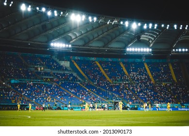 ROME, Italy - JULY 3, 2021: European Football Championship UEFA EURO 2020. Stadium Stadio Olimpico General View During The Football Match Between Team Of The England Vs Ukraine, Italy