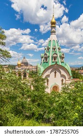 Rome, Italy - July 30th 2020 - Home Of The Vatican And Main Center Of Catholicism, Rome Displays Dozens Of Wonderful Churches. Here In Particular Santa Caterina Martire, A Russian Orthodox Church