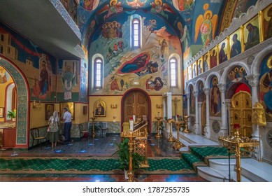 Rome, Italy - July 30th 2020 - Home Of The Vatican And Main Center Of Catholicism, Rome Displays Dozens Of Wonderful Churches. Here In Particular Santa Caterina Martire, A Russian Orthodox Church