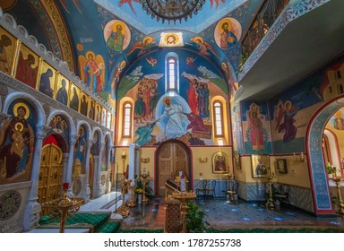 Rome, Italy - July 30th 2020 - Home Of The Vatican And Main Center Of Catholicism, Rome Displays Dozens Of Wonderful Churches. Here In Particular Santa Caterina Martire, A Russian Orthodox Church