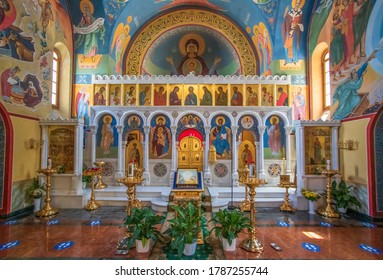 Rome, Italy - July 30th 2020 - Home Of The Vatican And Main Center Of Catholicism, Rome Displays Dozens Of Wonderful Churches. Here In Particular Santa Caterina Martire, A Russian Orthodox Church