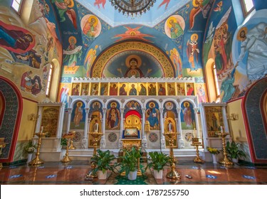 Rome, Italy - July 30th 2020 - Home Of The Vatican And Main Center Of Catholicism, Rome Displays Dozens Of Wonderful Churches. Here In Particular Santa Caterina Martire, A Russian Orthodox Church