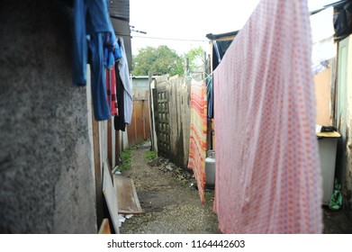 Rome, Italy - June 12nd, 2015: Everyday Life In A Spontaneous Refugee Camp In The Periphery Of Rome