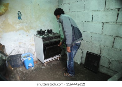 Rome, Italy - June 12nd, 2015: Everyday Life In A Spontaneous Refugee Camp In The Periphery Of Rome