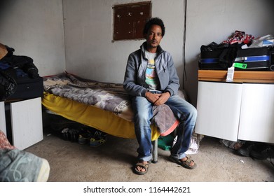 Rome, Italy - June 12nd, 2015: Everyday Life In A Spontaneous Refugee Camp In The Periphery Of Rome