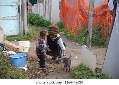 Rome, Italy - June 12nd, 2015: Everyday Life In A Spontaneous Refugee Camp In The Periphery Of Rome