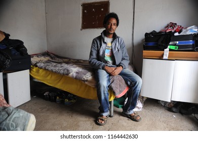 Rome, Italy - June 12nd, 2015: Everyday Life In A Spontaneous Refugee Camp In The Periphery Of Rome