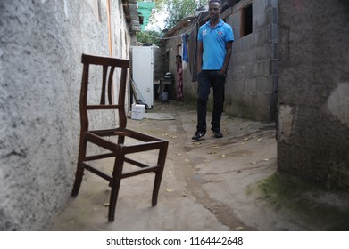 Rome, Italy - June 12nd, 2015: Everyday Life In A Spontaneous Refugee Camp In The Periphery Of Rome