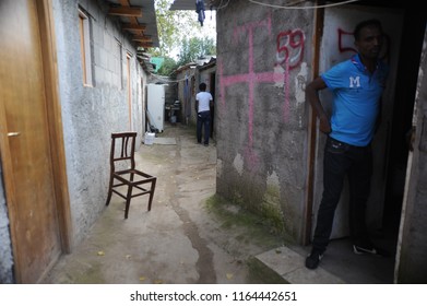 Rome, Italy - June 12nd, 2015: Everyday Life In A Spontaneous Refugee Camp In The Periphery Of Rome