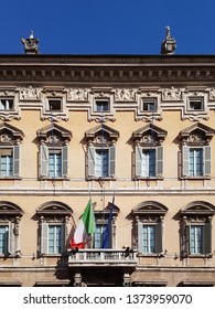 Rome, Italy - Mar 6, 2019: Beautiful Facade Of Palazzo Madama, Seat Of The Senate Of The Italian Republic - Immagine