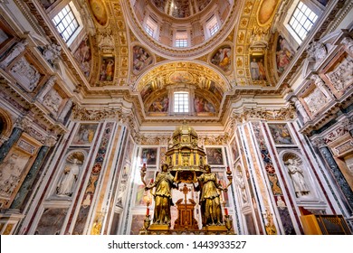 ROME, ITALY - MARCH 21, 2019 Tabernacle Containing Consecrated Eucarist Dome Basilica Santa Maria Maggiore Rome Italy. One of 4 Papal basilicas, built 422-432