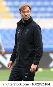 ROME, ITALY - MAY 1,2018: Jurgen Klopp Coach Of Liverpool During The Liverpool Press Conference For Uefa Champions League At The Olimpic Stadium In Rome.