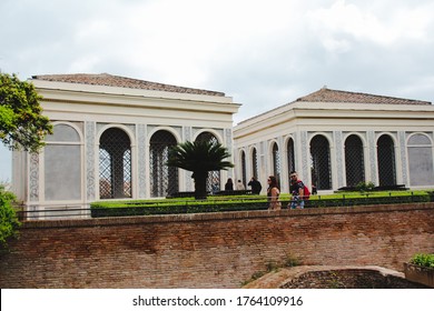 Rome, Italy, May 2019: Two Identical Buildings On Palpatine Hill