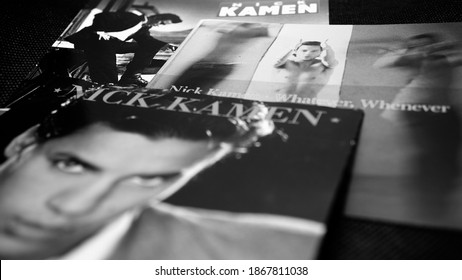 Rome, Italy - May 24, 2019: Cover Cd And Artwork Of The Singer, Musician And Former British Model Nick Kamen. Following A Television Commercial Of Levi's, Madonna Will Produce Him A Successful Single