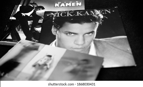 Rome, Italy - May 24, 2019: Cover Cd And Artwork Of The Singer, Musician And Former British Model Nick Kamen. Following A Television Commercial Of Levi's, Madonna Will Produce Him A Successful Single