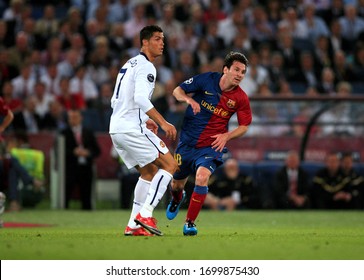 ROME, ITALY - May 27, 2009: 
Cristiano Ronaldo and Lionel Messi in action 
during the UEFA Champions League final match FC Barcelona v Manchester United at the Olympic Stadium.
