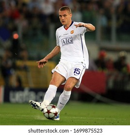 ROME, ITALY - May 27, 2009: 
Nemanja Vidic In Action 
During The UEFA Champions League Final Match FC Barcelona V Manchester United At The Olympic Stadium.
