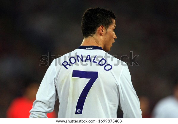 ROME, ITALY - May 27, 2009: Cristiano Ronaldo looks on during the UEFA Champions League final match FC Barcelona v Manchester United at the Olympic Stadium. 
